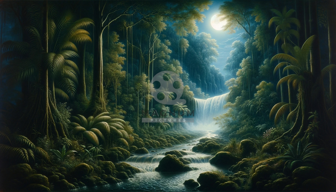 Waterfall in the Moonlight